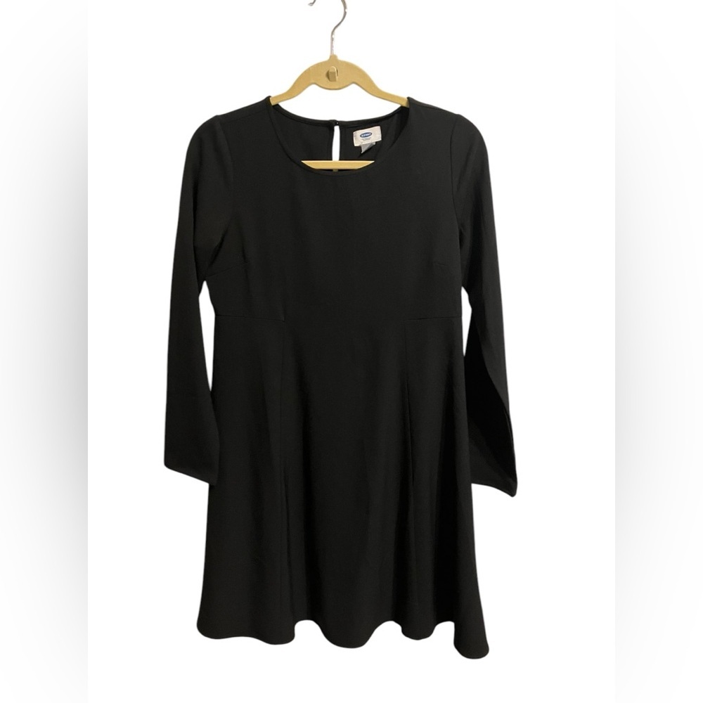Old Navy Fit & Flare Long-Sleeve Dress for Women Black Small